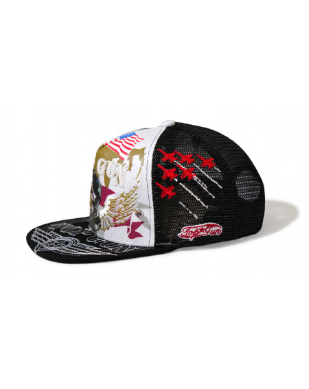 TOP GUN® Hat - White Trucker Snap cap