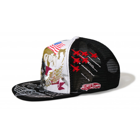 TOP GUN® Hat - White Trucker Snap cap