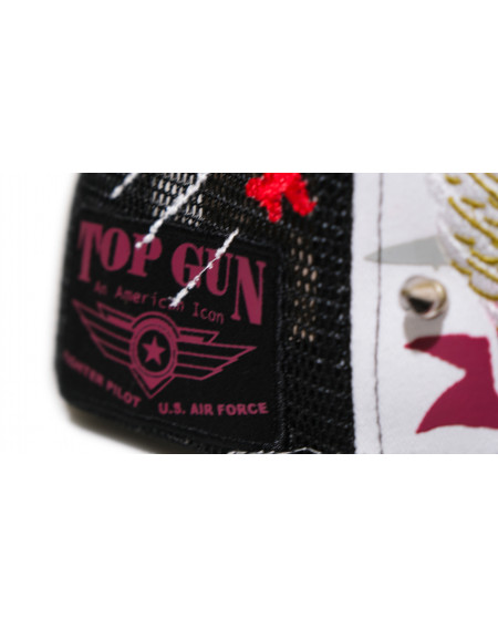 TOP GUN® Hat - White Trucker Snap cap