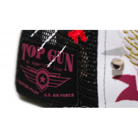 TOP GUN® Hat - White Trucker Snap cap