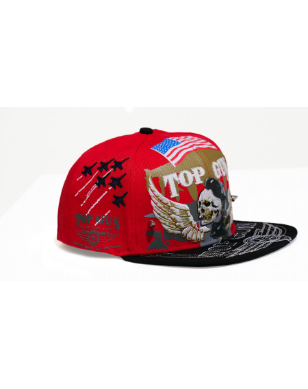 TOP GUN® Hat - Red Snap cap